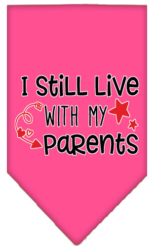 Still Live with my Parents Screen Print Pet Bandana Bright Pink Small